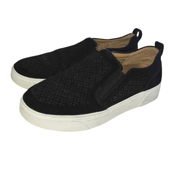 Vionic Kimmie Perf Black Suede Leather Slip On Sneakers - Picture 9 of 10